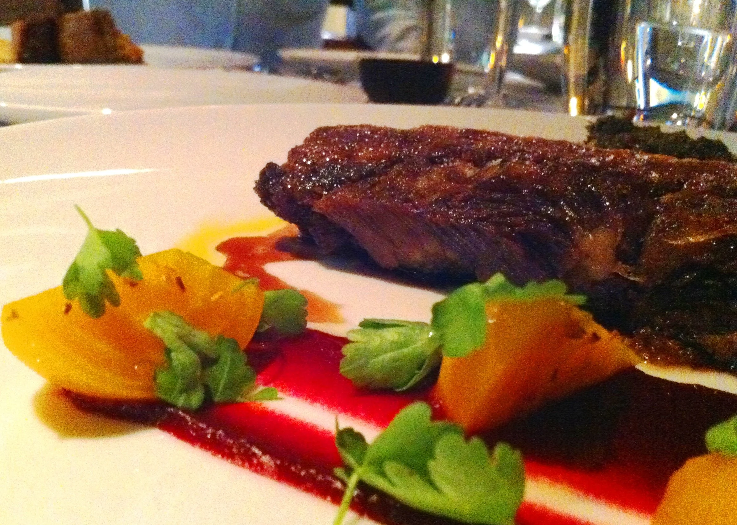 ASADO CON CHIMICHURRI charcoal Argentinian style beef short ribs, smoked salt flakes w/ beats salad & chimichurri salsa