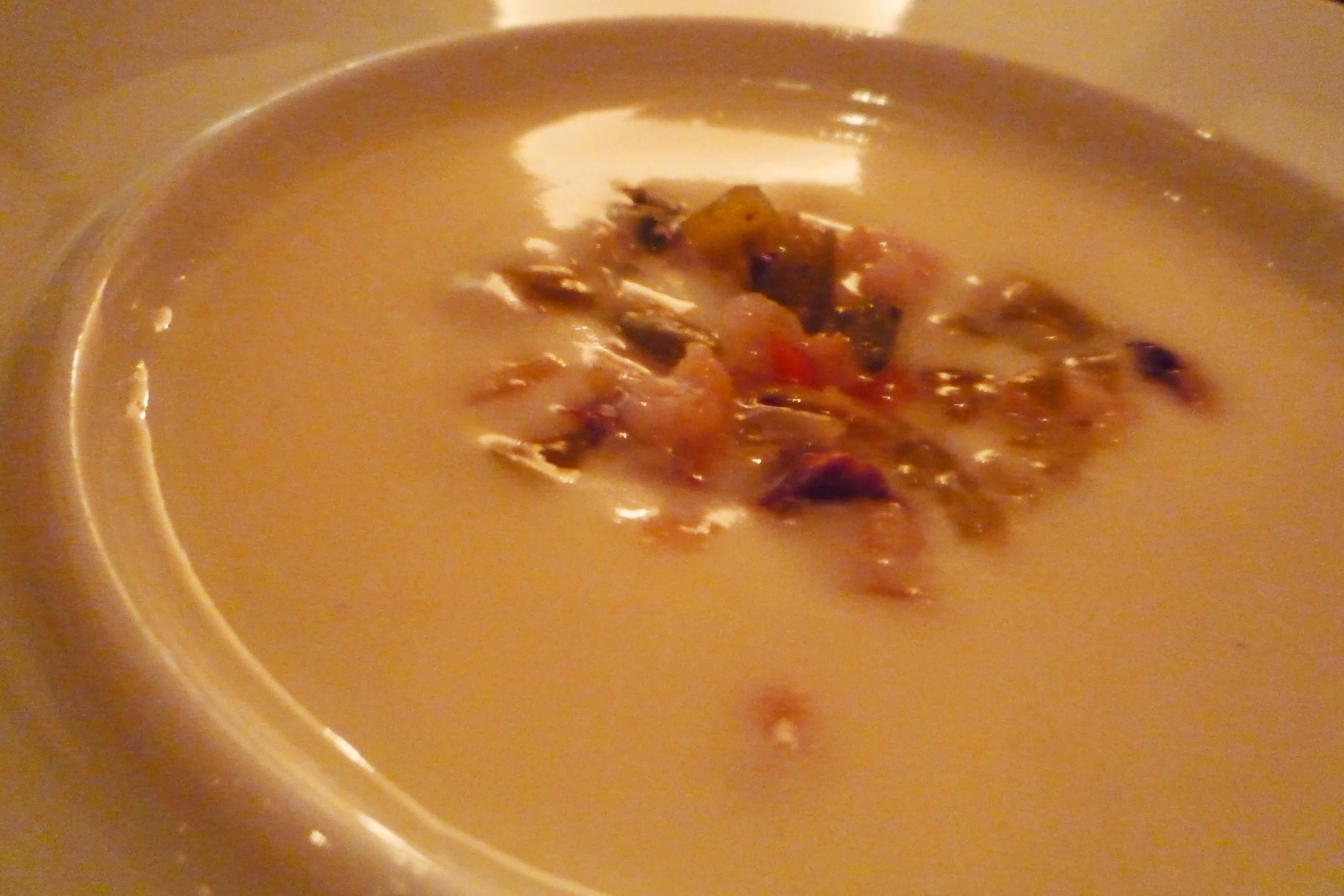 VictorsFood - corporate cooking - cookery courses - food tours - celeriac soup crab crouton