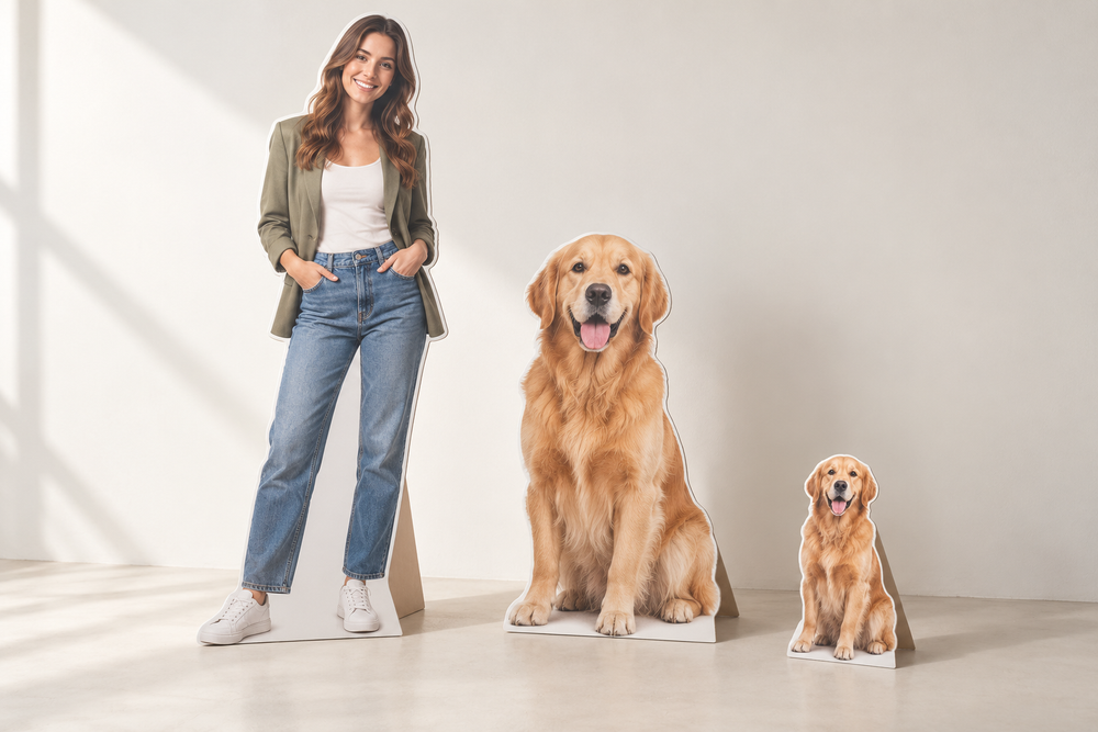 Full-size people, pets and tabletop standees.