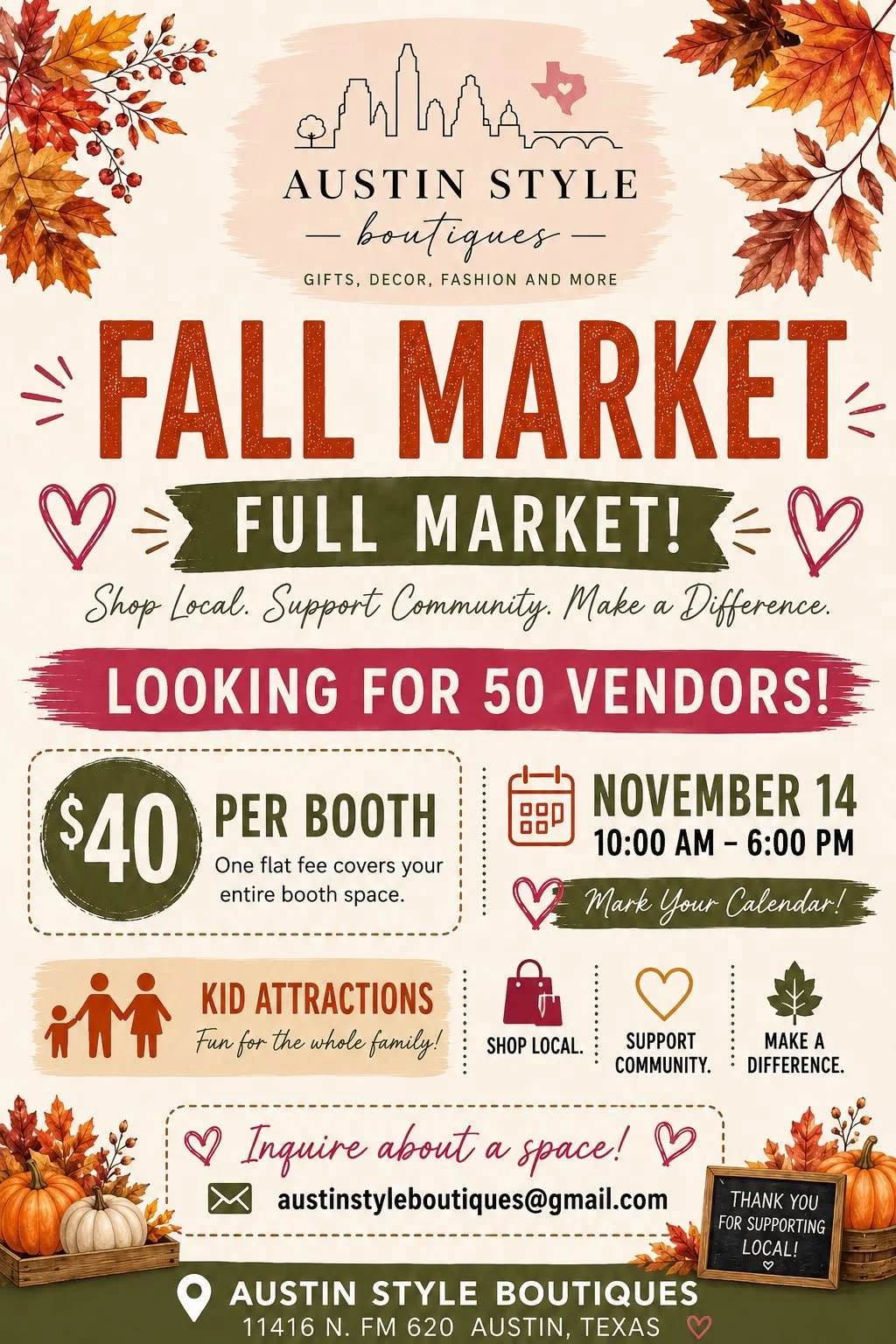 Austin Style Boutiques event flyer