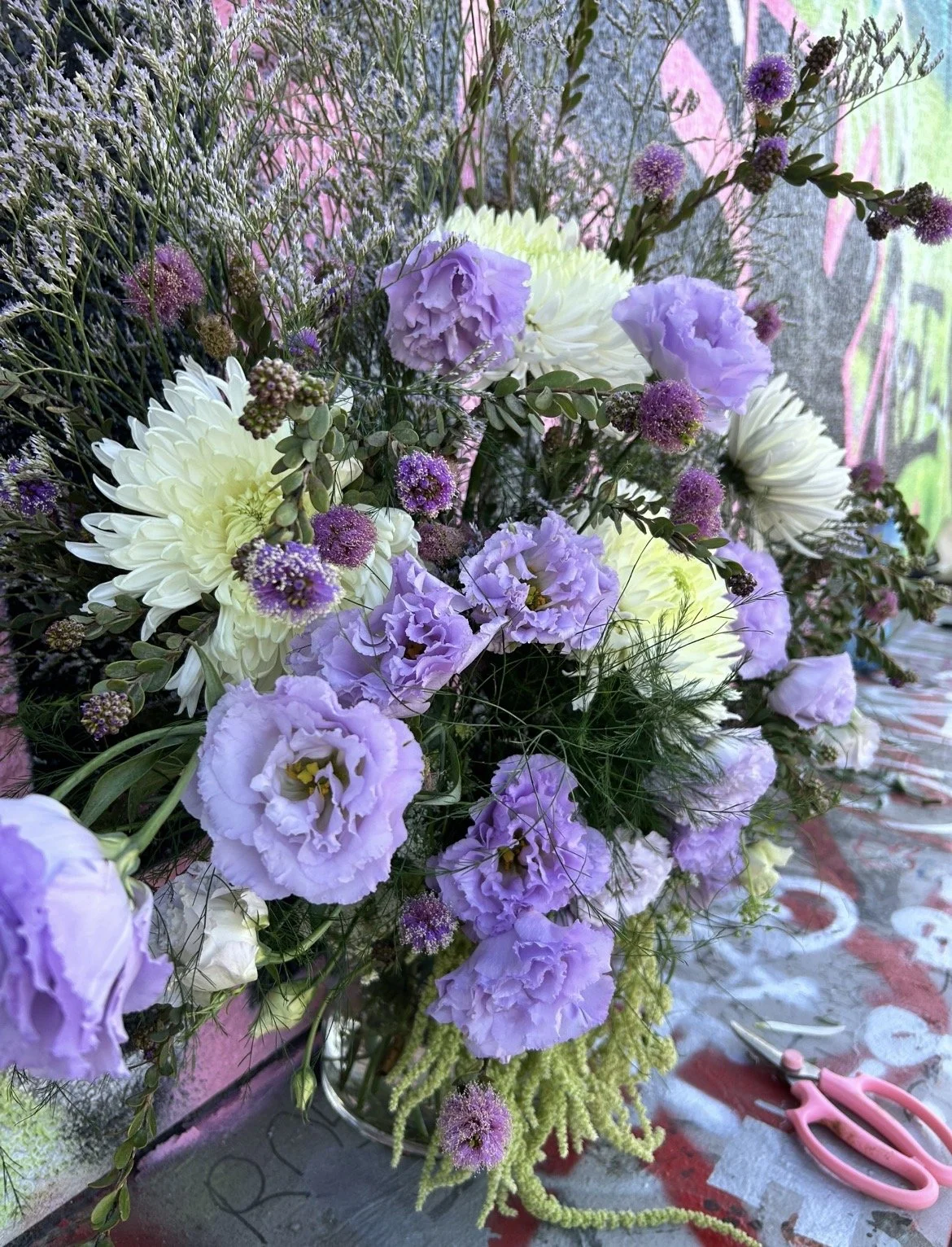 Purple floral arrangement