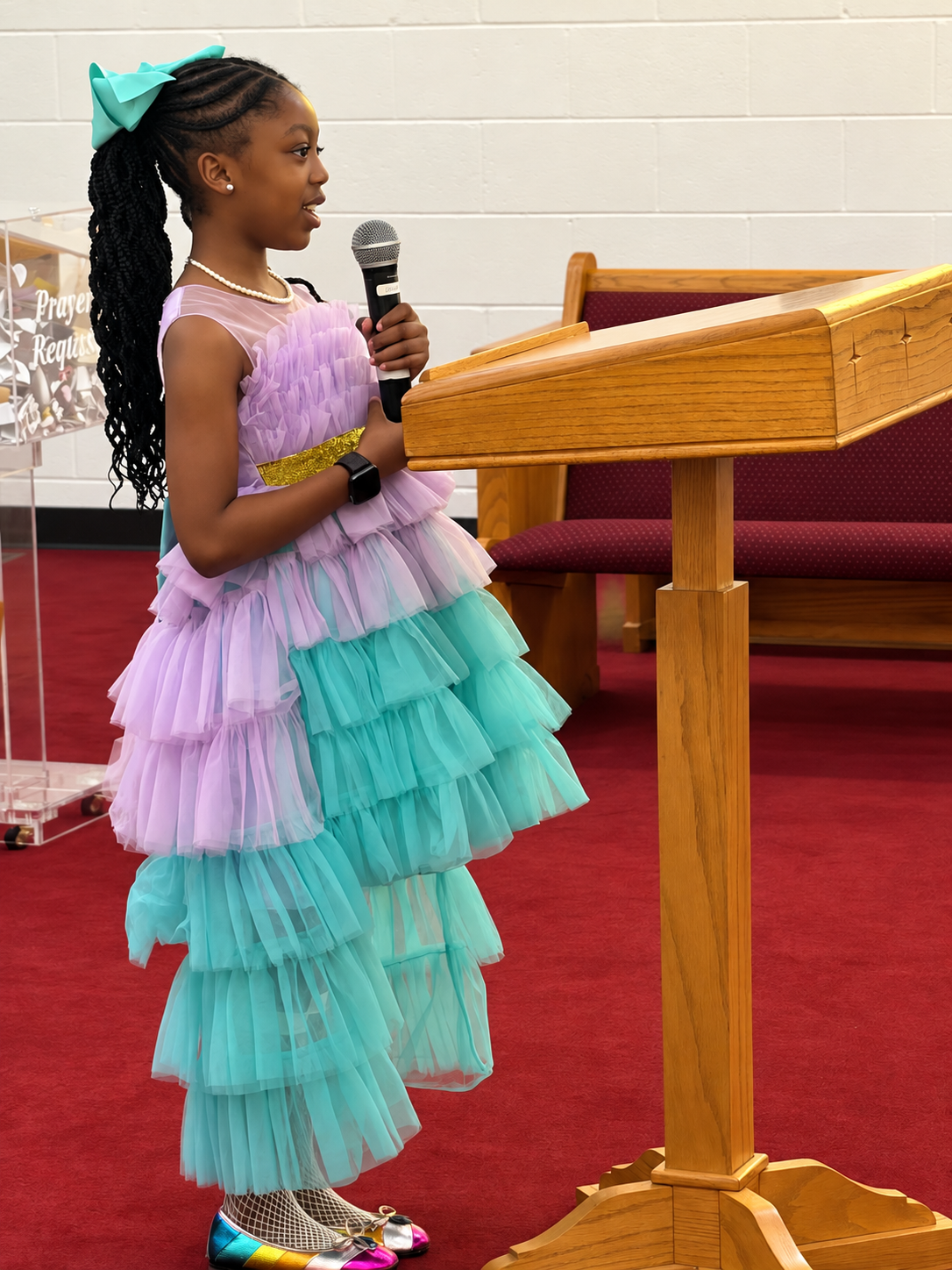 Young member speaking at Williams Temple Church Of God In Christ