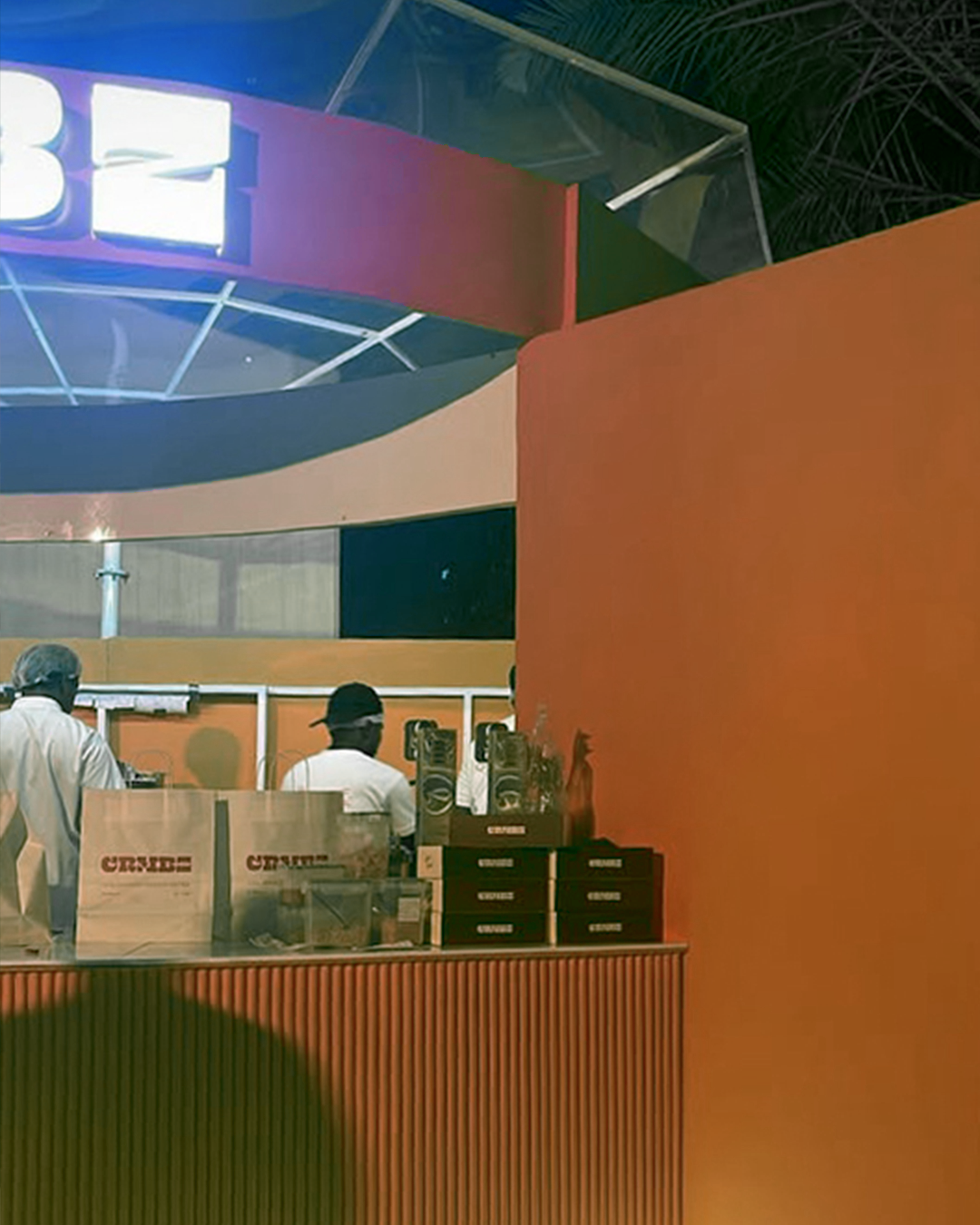 Food stand designed by CRMBZ during the Al Hosn Festival in Abu Dhabi, photographed by festival visitors