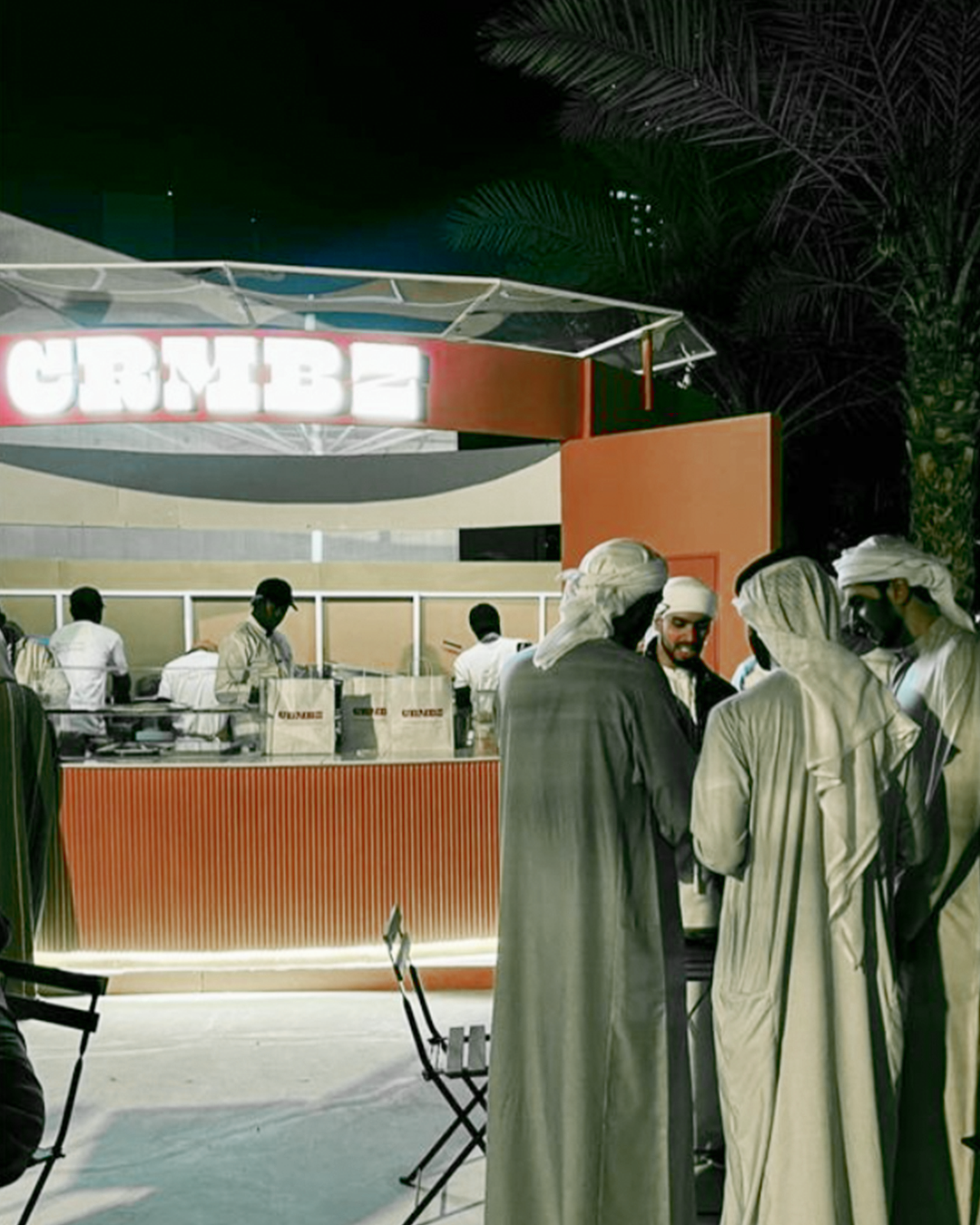 Food stand designed by CRMBZ during the Al Hosn Festival in Abu Dhabi, photographed by festival visitors