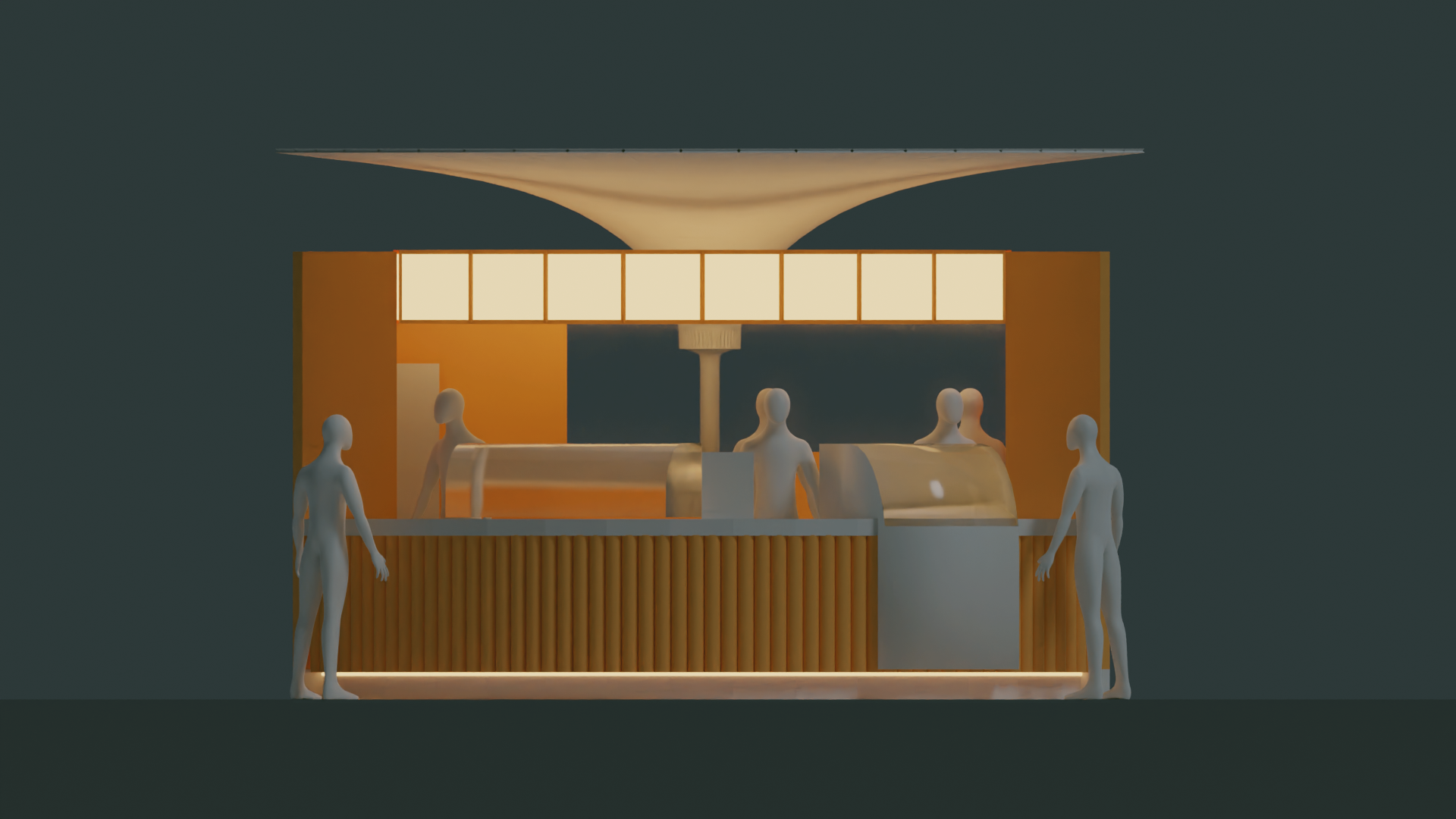 Food stand designed by CRMBZ during the Al Hosn Festival in Abu Dhabi, photographed by festival visitors