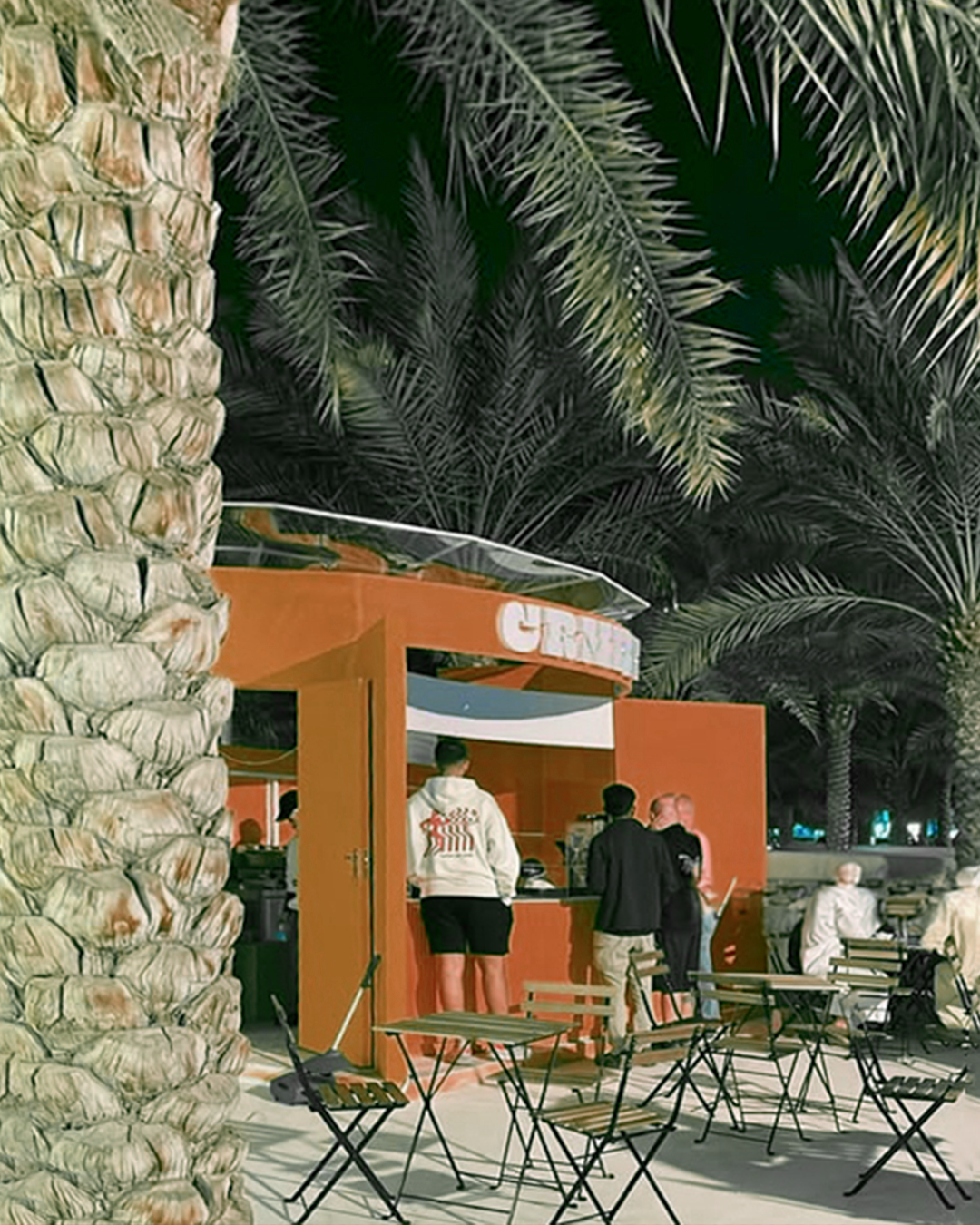 Food stand designed by CRMBZ during the Al Hosn Festival in Abu Dhabi, photographed by festival visitors