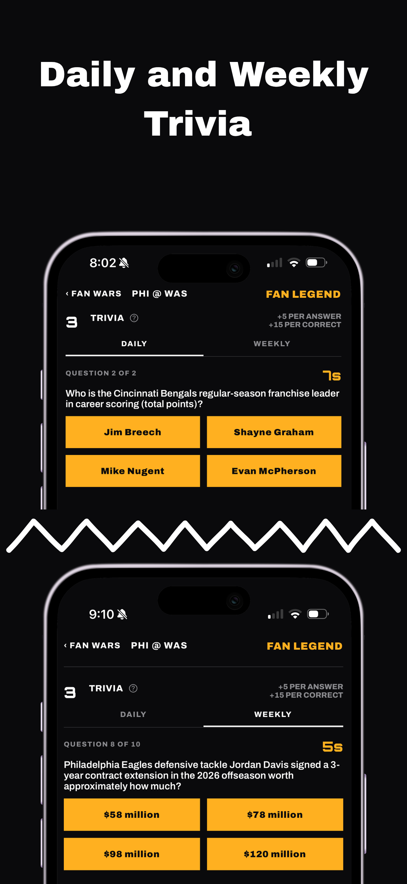 Daily and Weekly Trivia