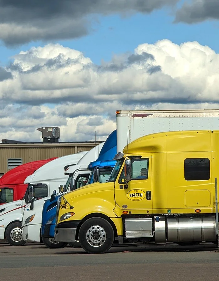 Commercial semi-truck fleet for professional mobile fleet washing and exterior cleaning