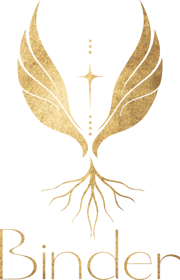 Binder primary logo, gold textured