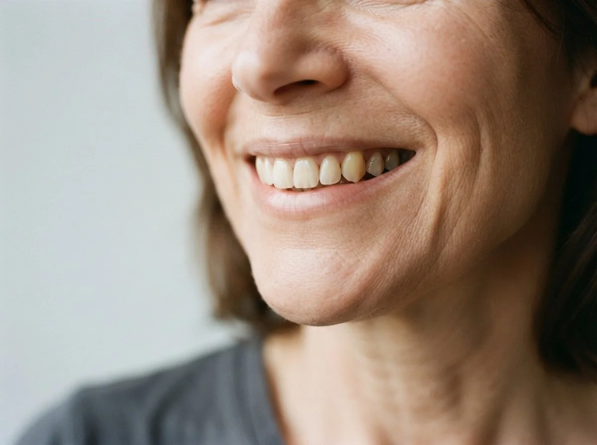 Nahaufnahme eines natürlichen Lächelns. Kronen, Brücken und Veneers in Binningen