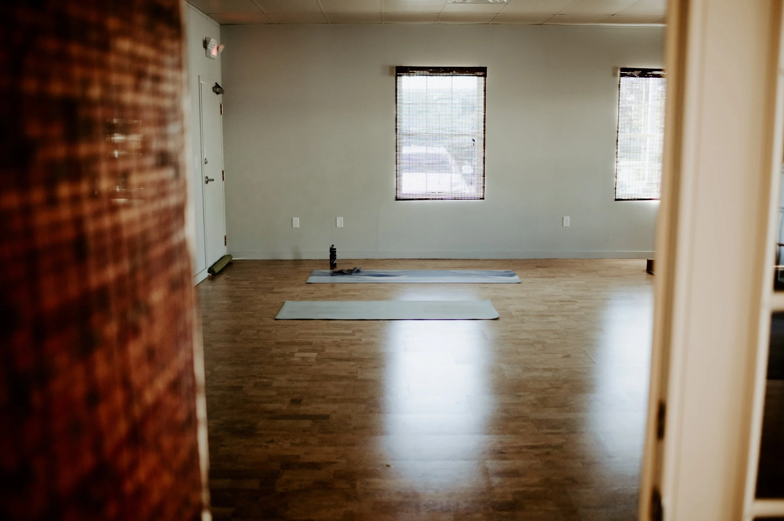 The bright practice room at Avon Lake Yoga and Healing