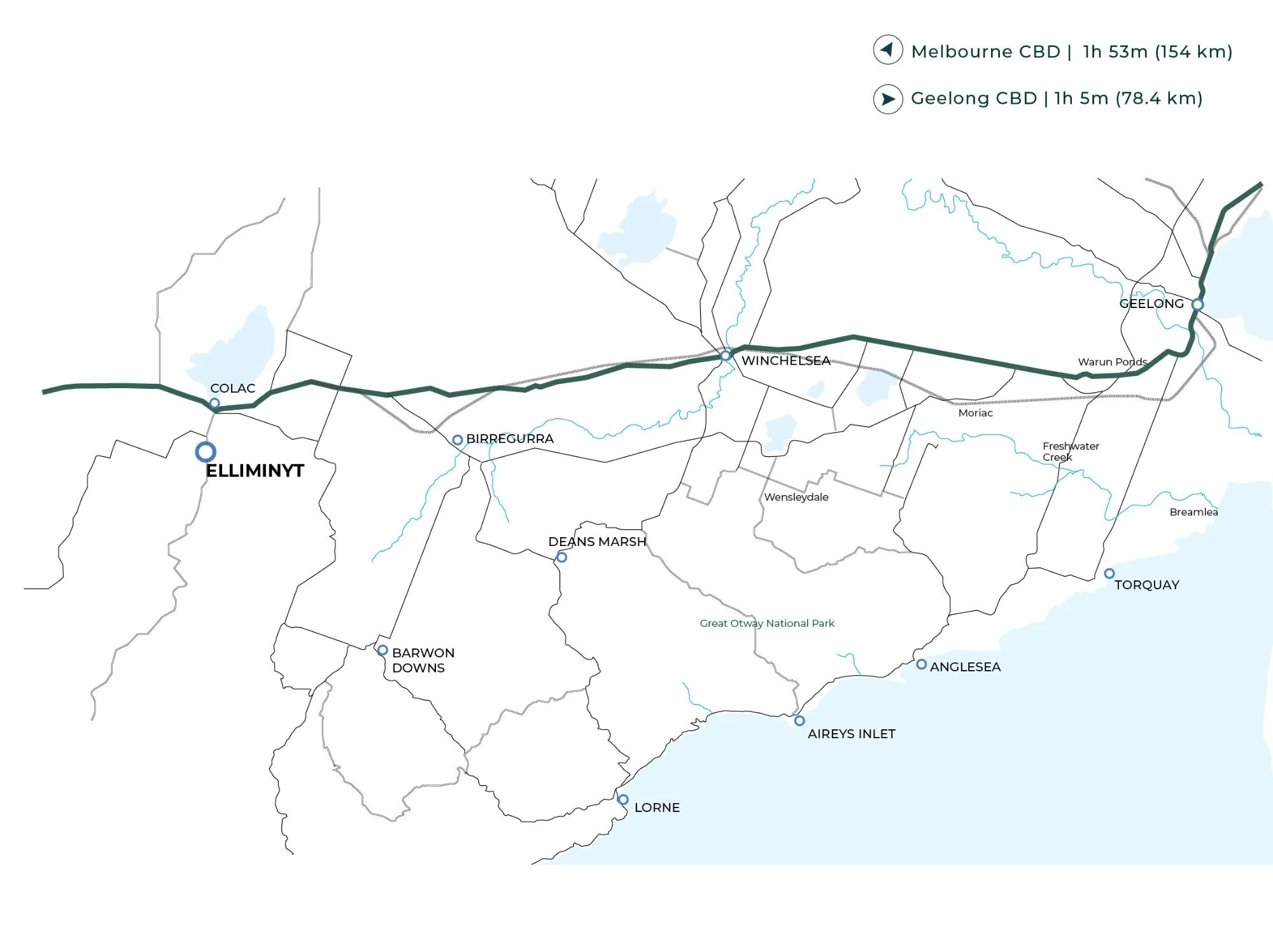 Emerald Elliminyt regional location map