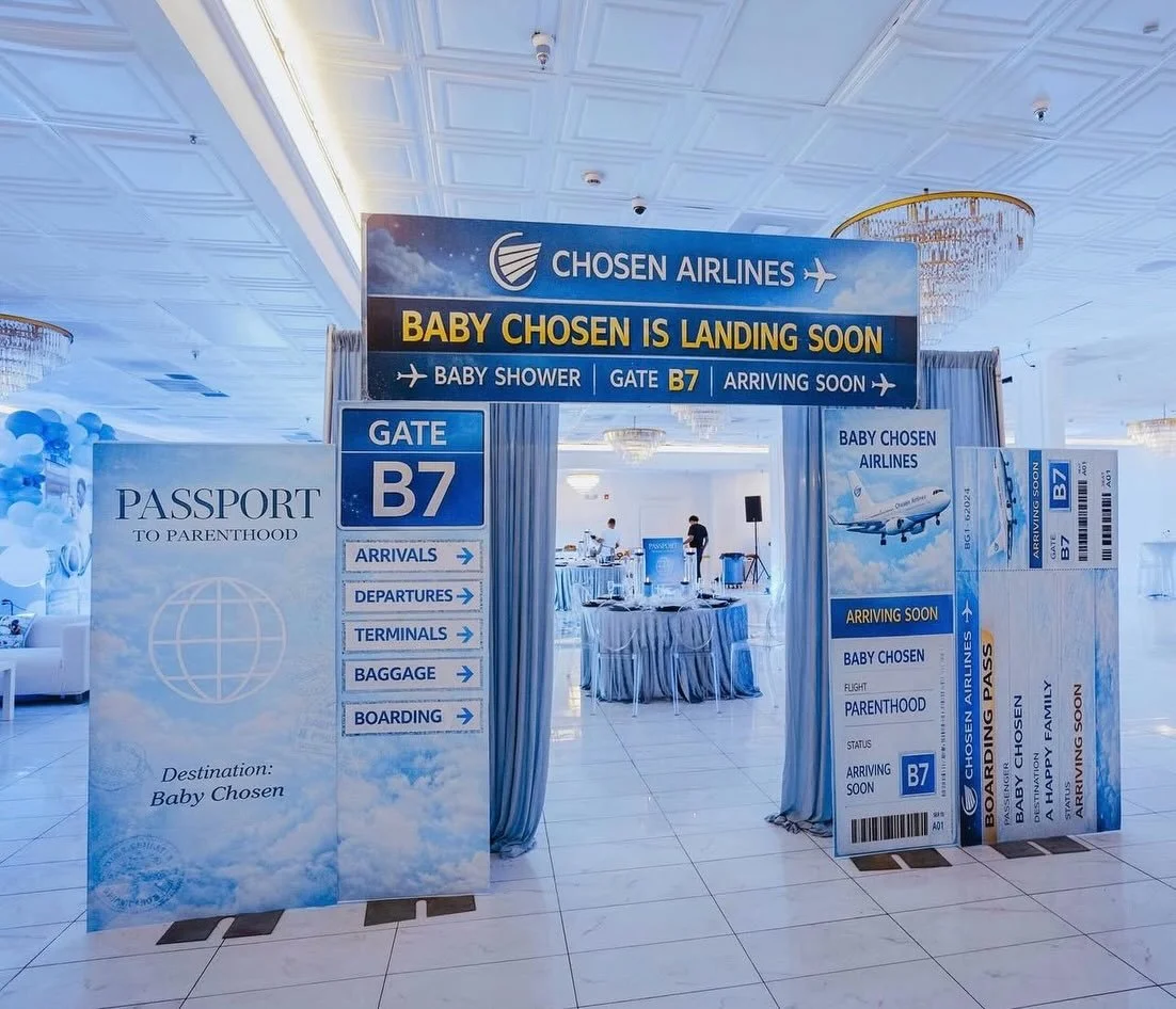 Ten23 Designs Airline baby shower custom event signage