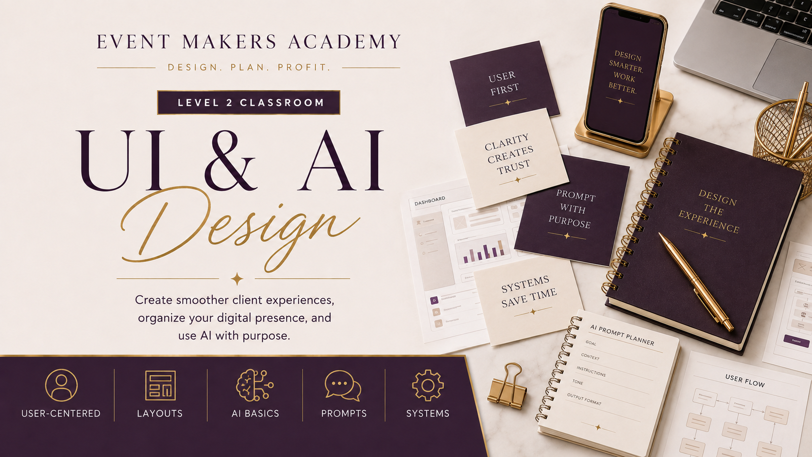 Event Makers Academy UI + AI Design classroom artwork