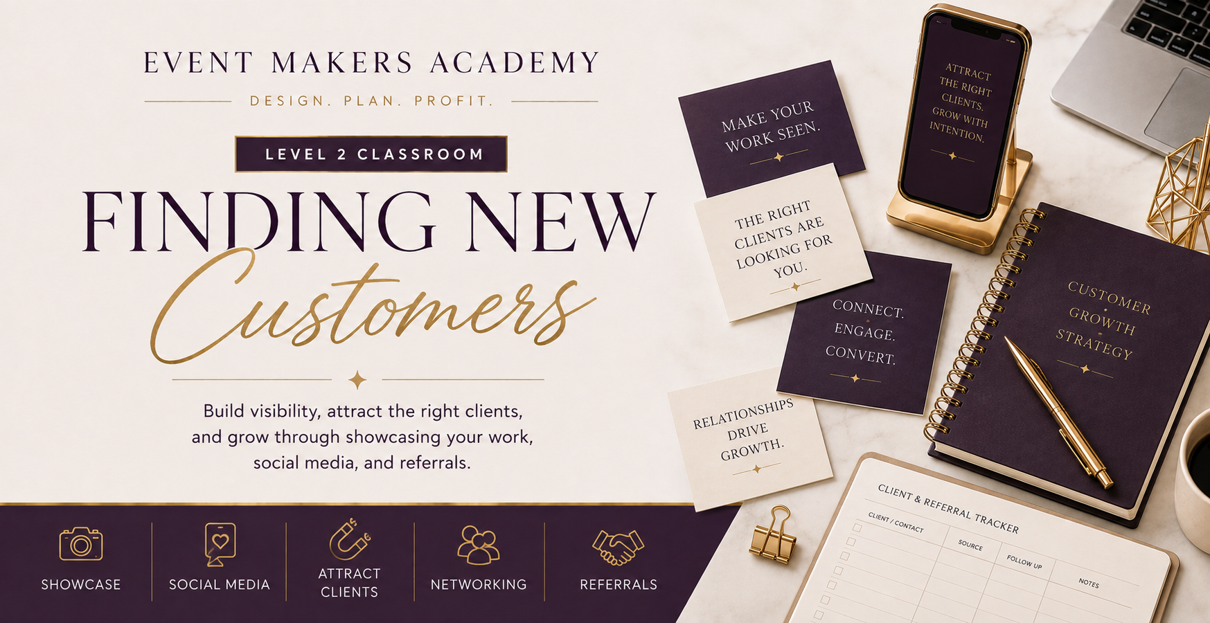 Event Makers Academy Finding New Customers classroom artwork
