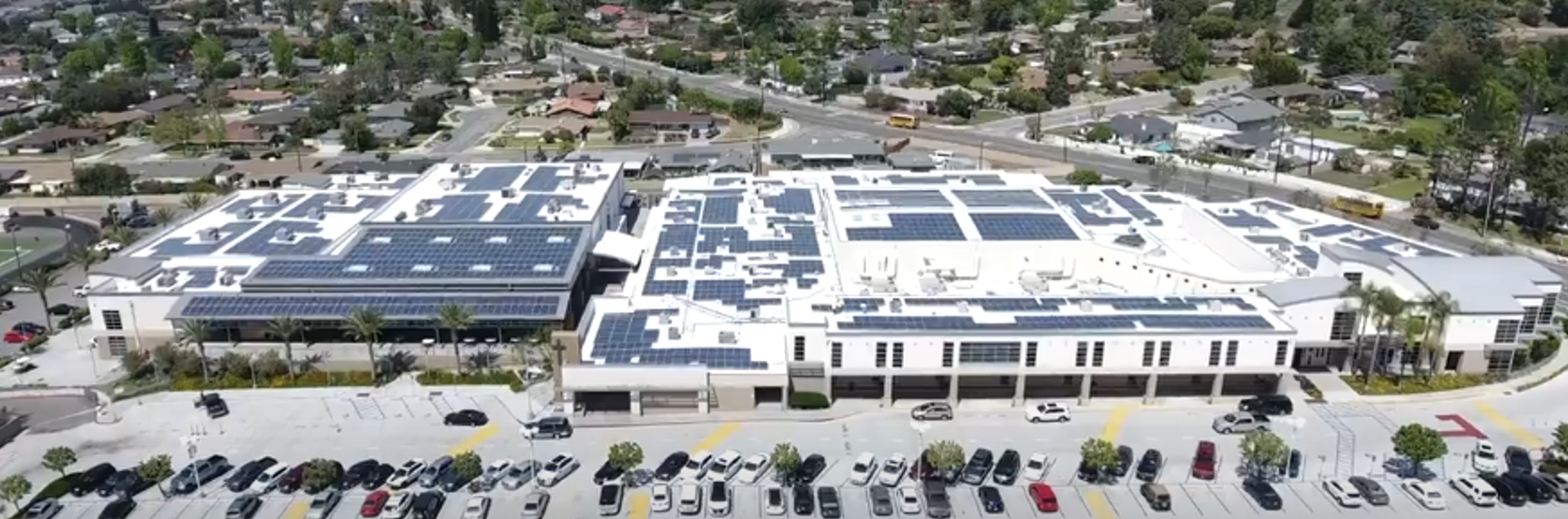 Education campus rooftop solar installation, Irvine, CA