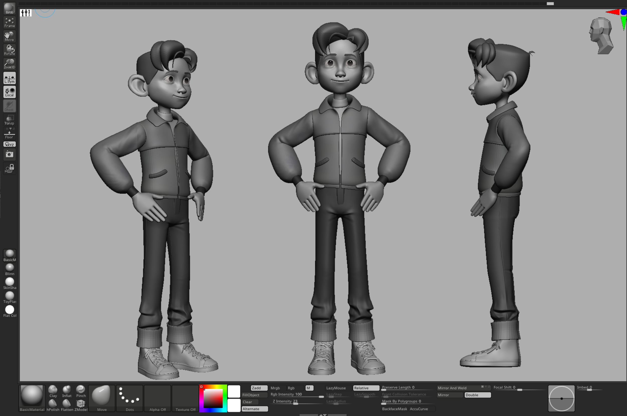 Hogarth stylized character turnaround work in progress