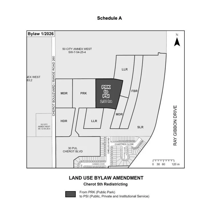 The approved K–9 school site in Chérot