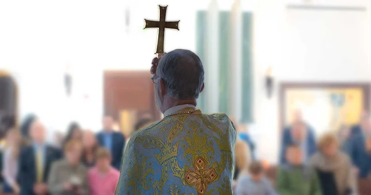 A priest offering a blessing