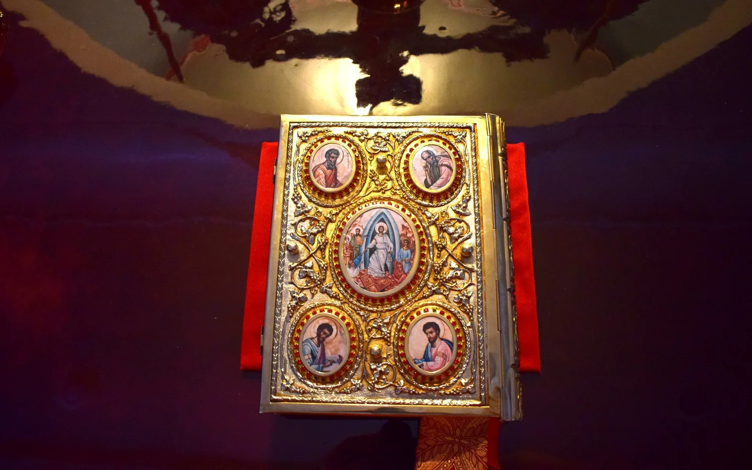 The Holy Gospel book on the altar of our church