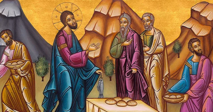 Icon of Christ blessing the loaves and fish