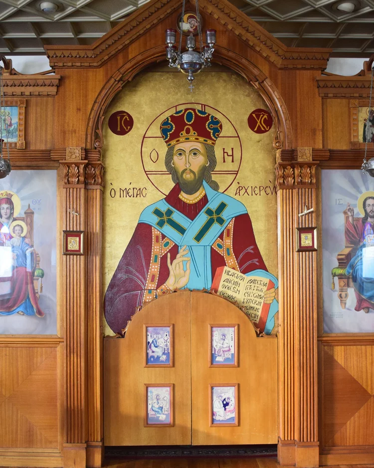 Icon of Christ above the royal doors of our church