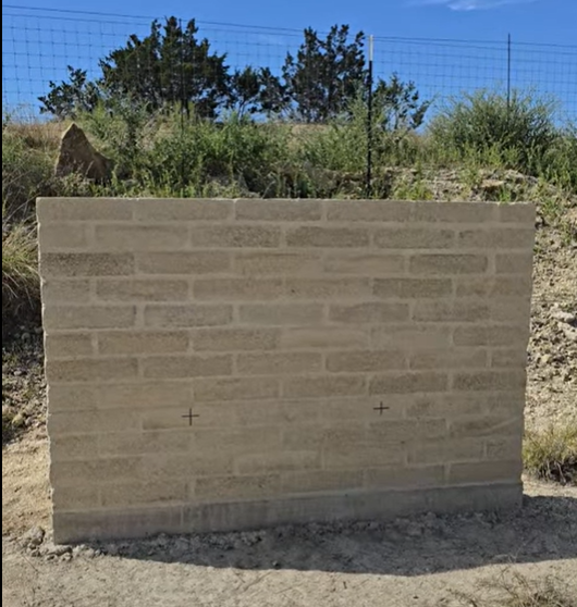 Wall marked before the first round