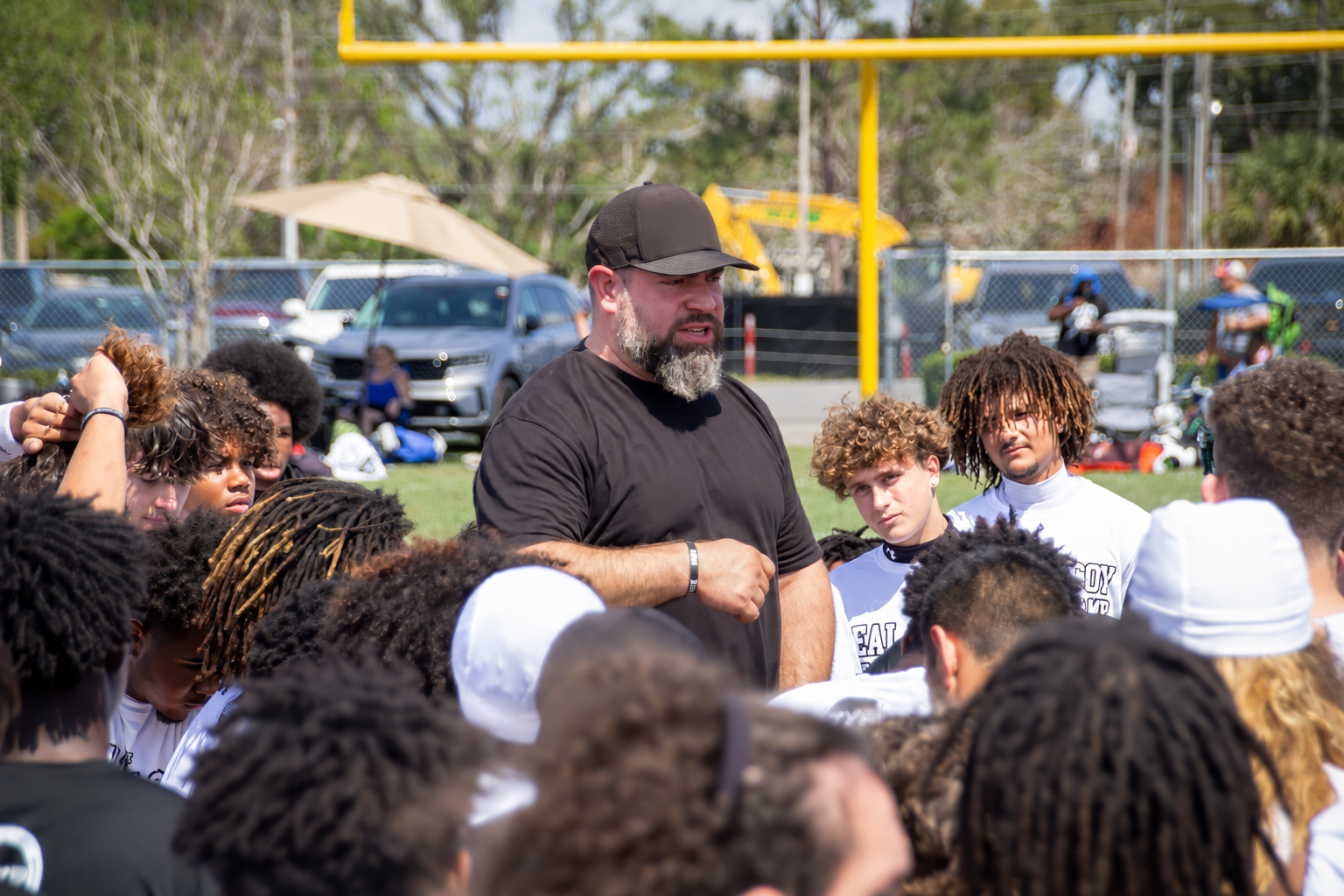 Jason working with a team