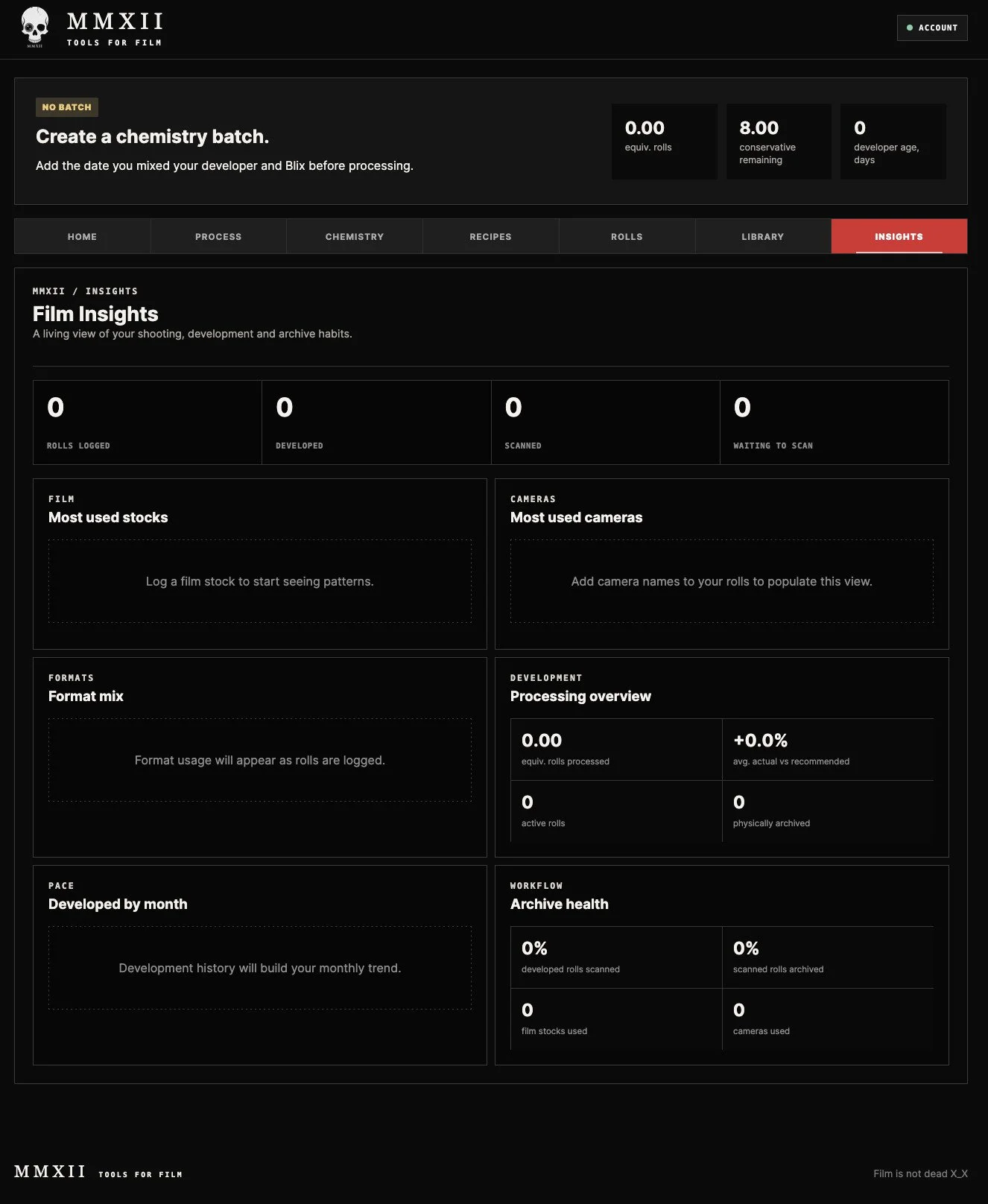 MMXII insights data screen