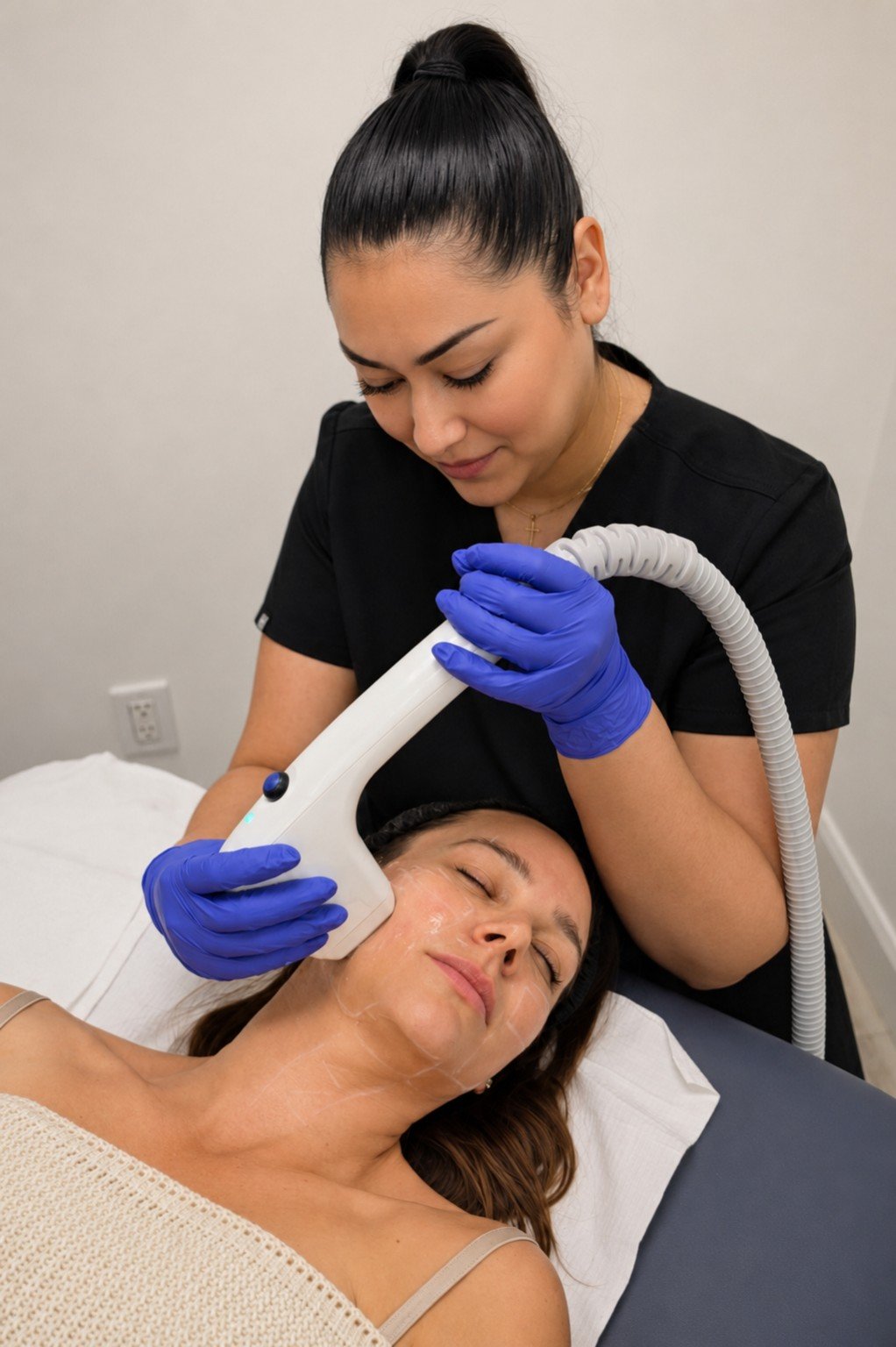 Jessica performing a Sofwave treatment at Sculpted Clinic