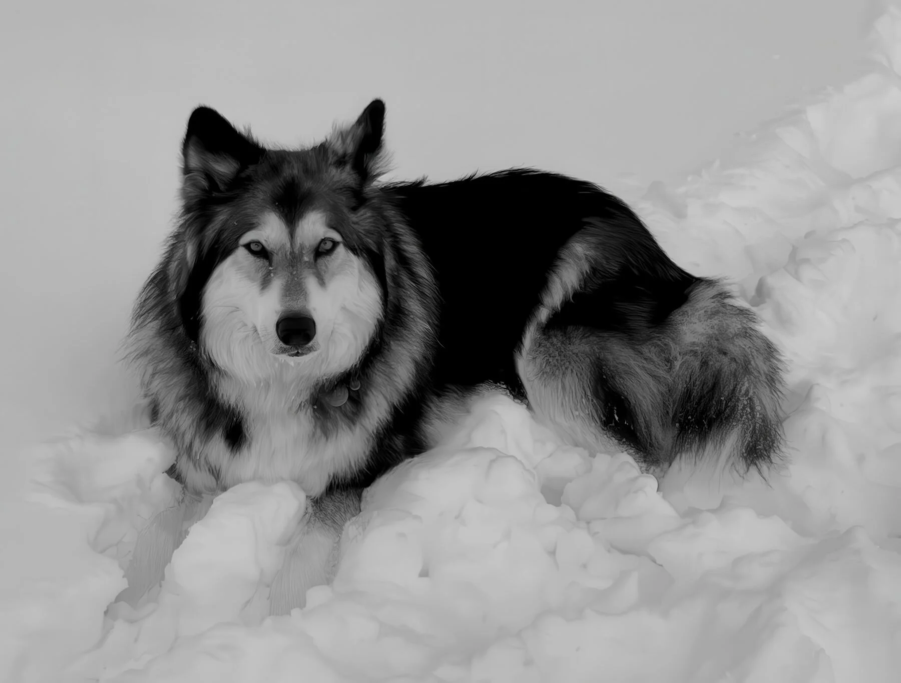 Wolfy in fresh snow
