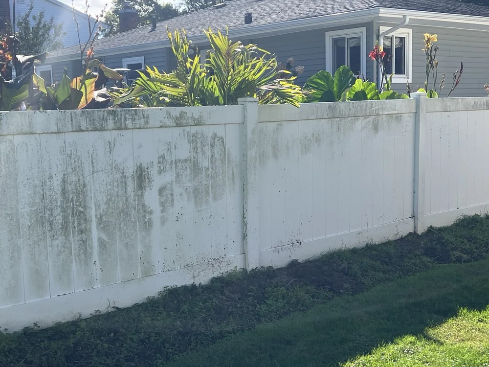 PVC fence cleaning before cleaning