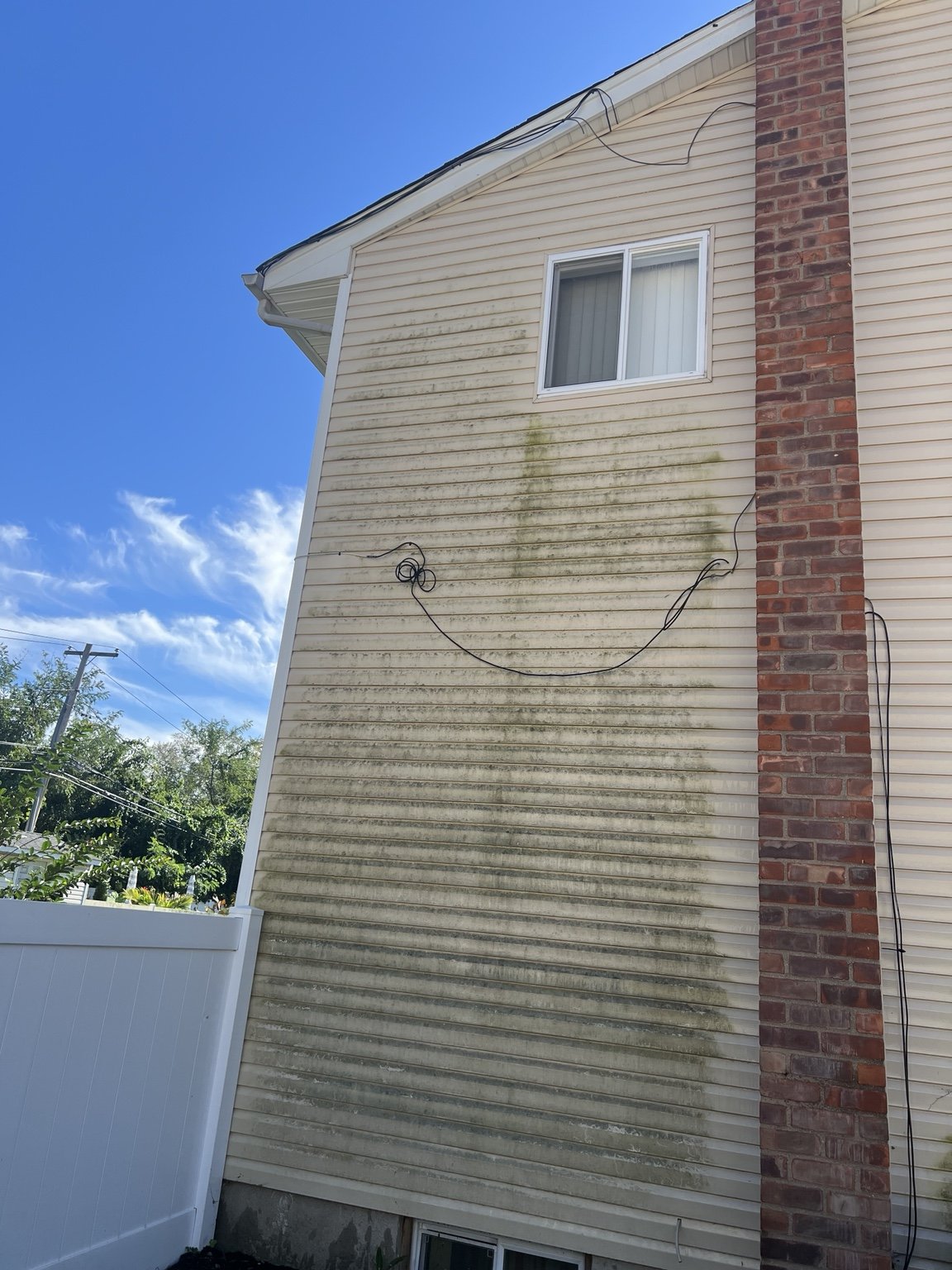 House soft washing — another view before cleaning