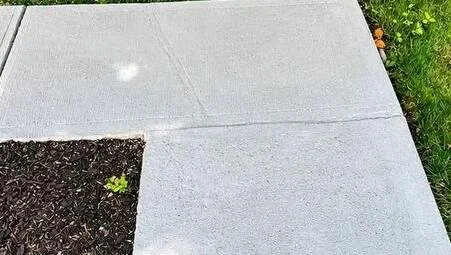 Concrete walkway after cleaning