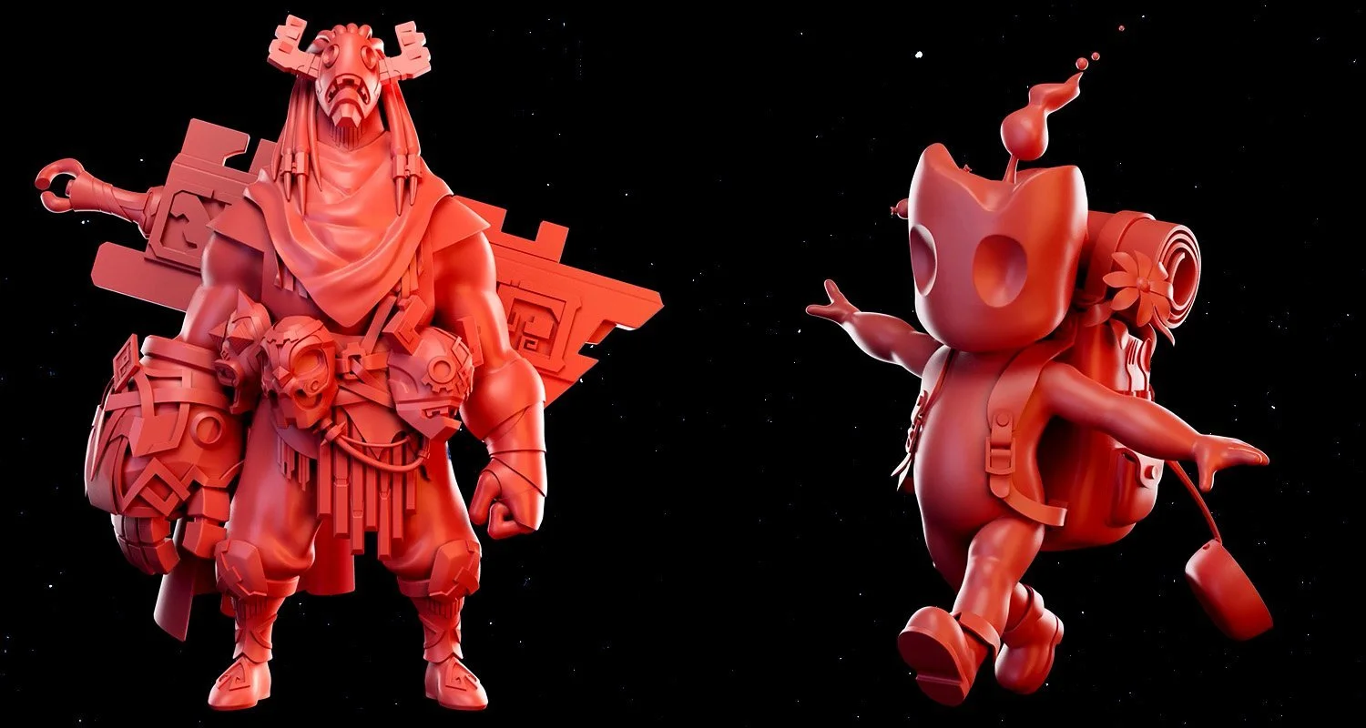 Two red stylised character models by Atalay Kalem.