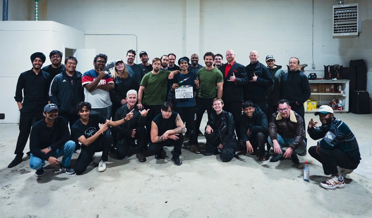 Name’s Jordan cast and crew gathered on set.