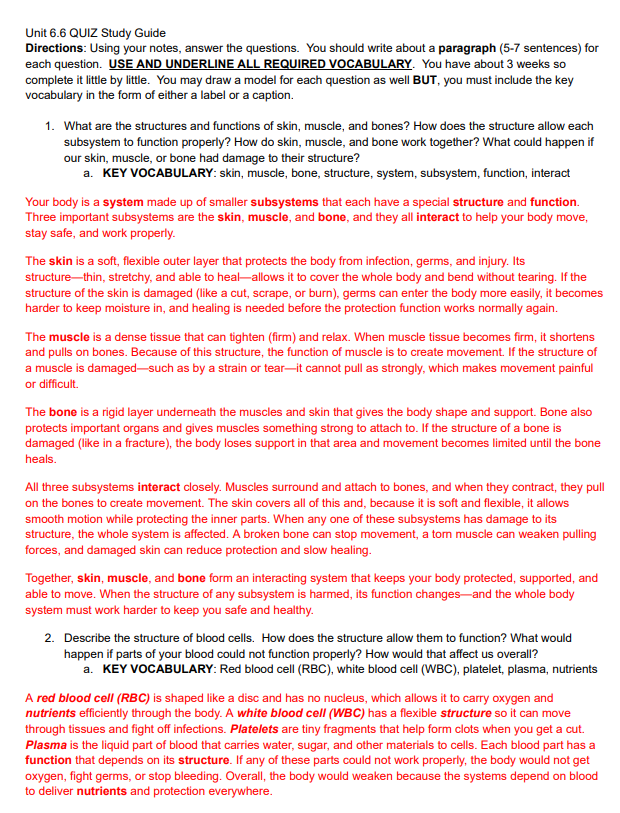 Interactive science notebook example