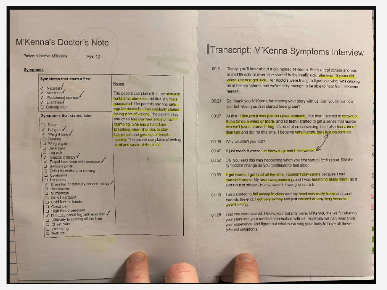 Interactive science notebook example