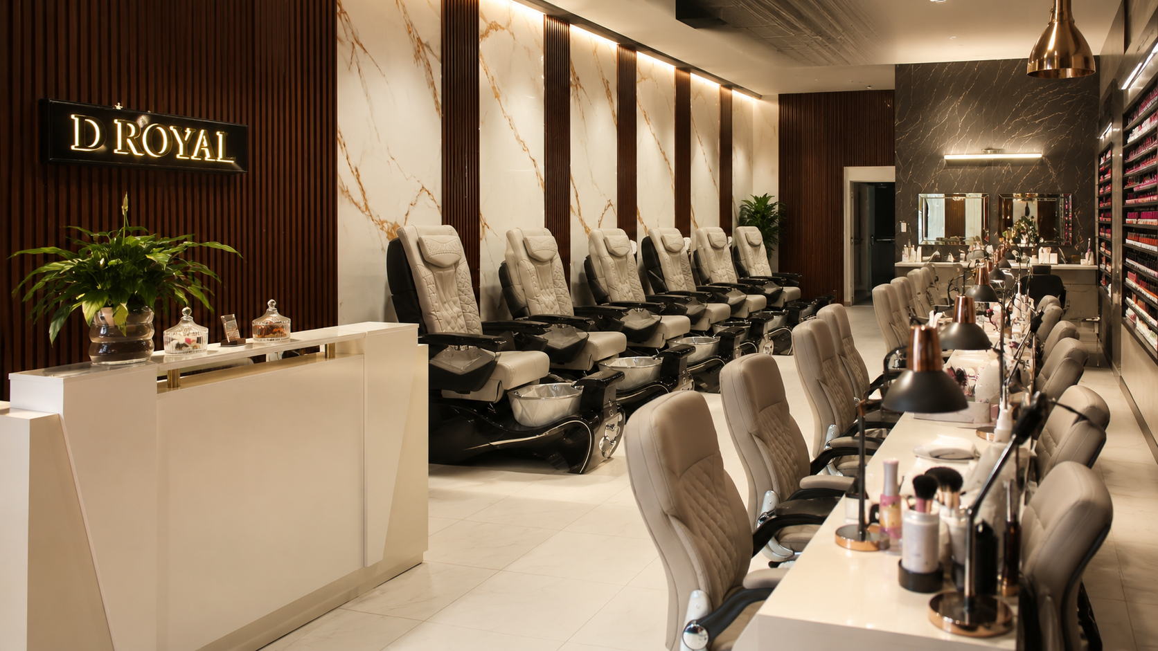 D Royal Nails salon interior