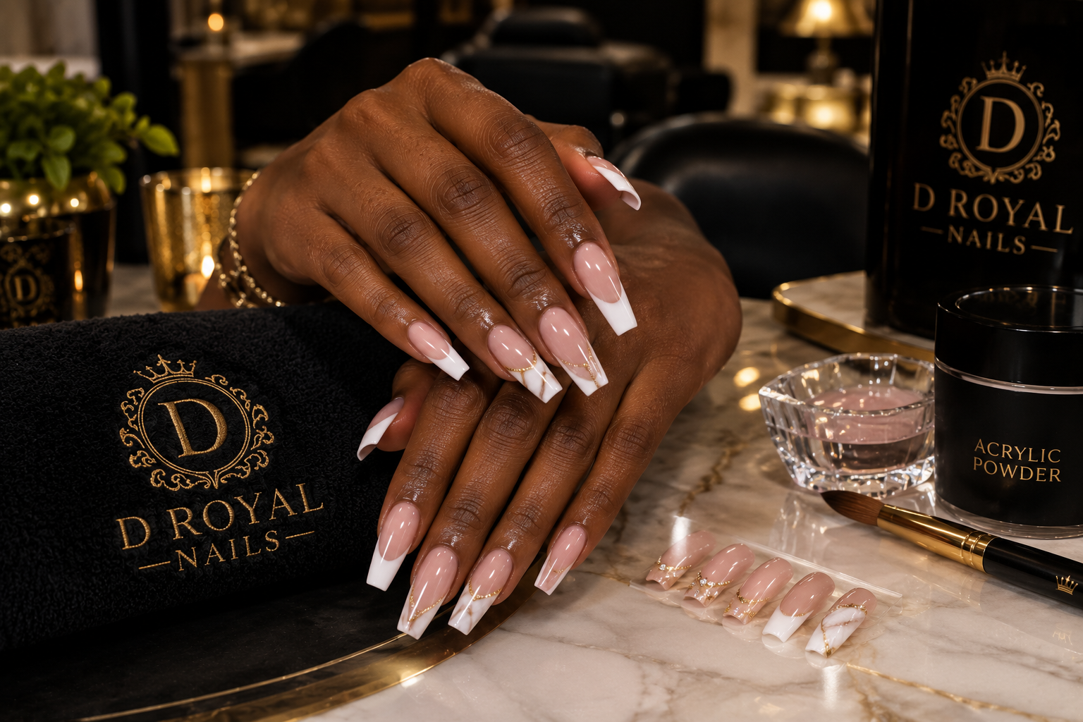 Acrylic nail services at D Royal Nails