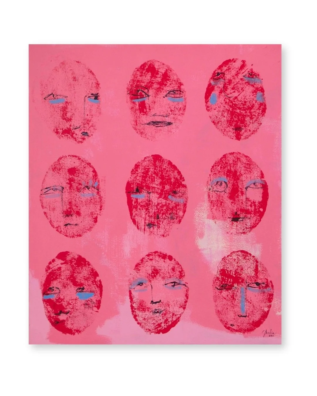 Red on Pink