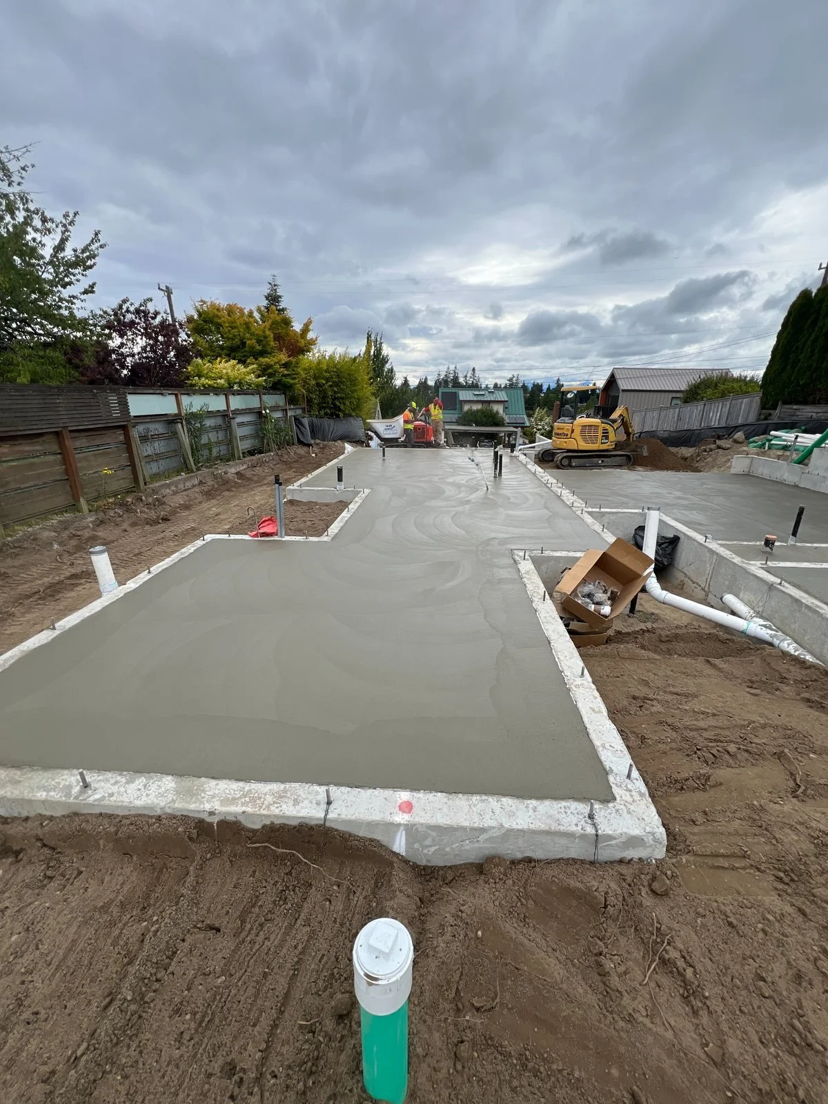 Fresh residential slabs and underslab utilities