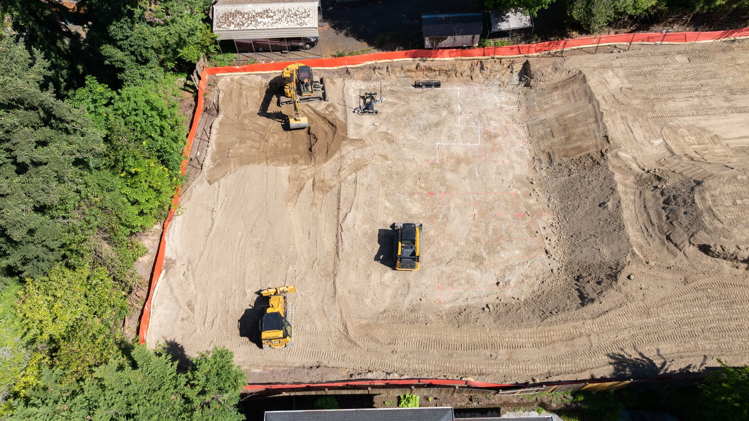 Aerial of mass excavation
