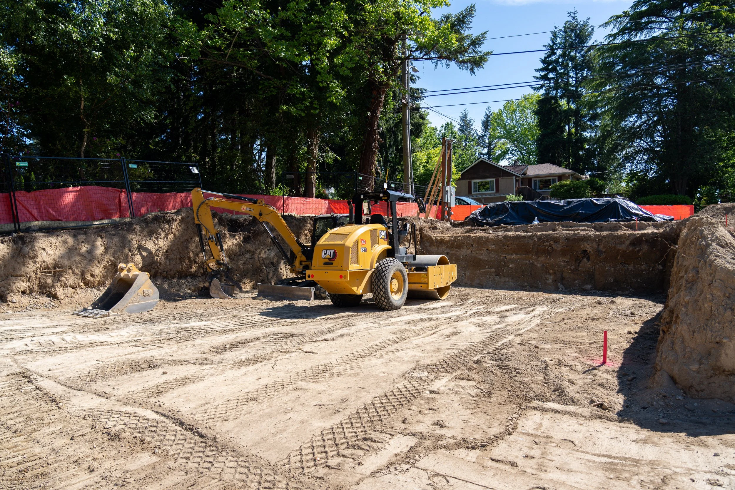 Loader in pit