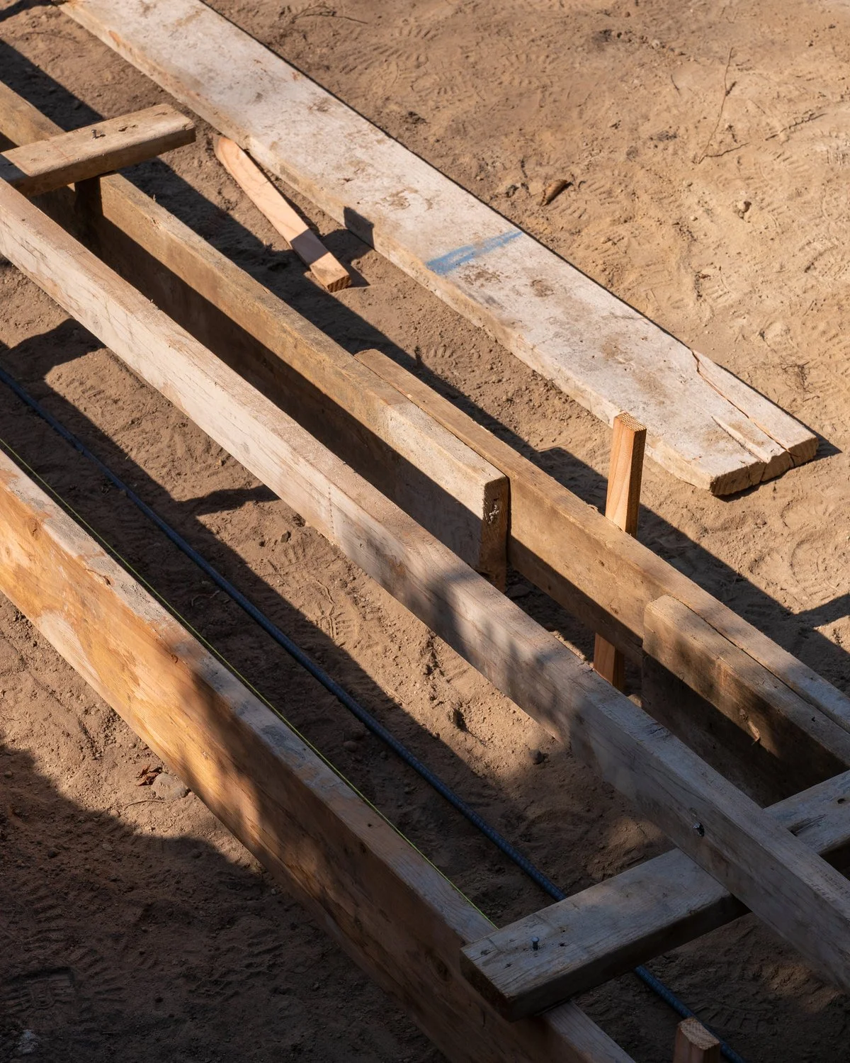 Barton Street footing forms prepared for concrete