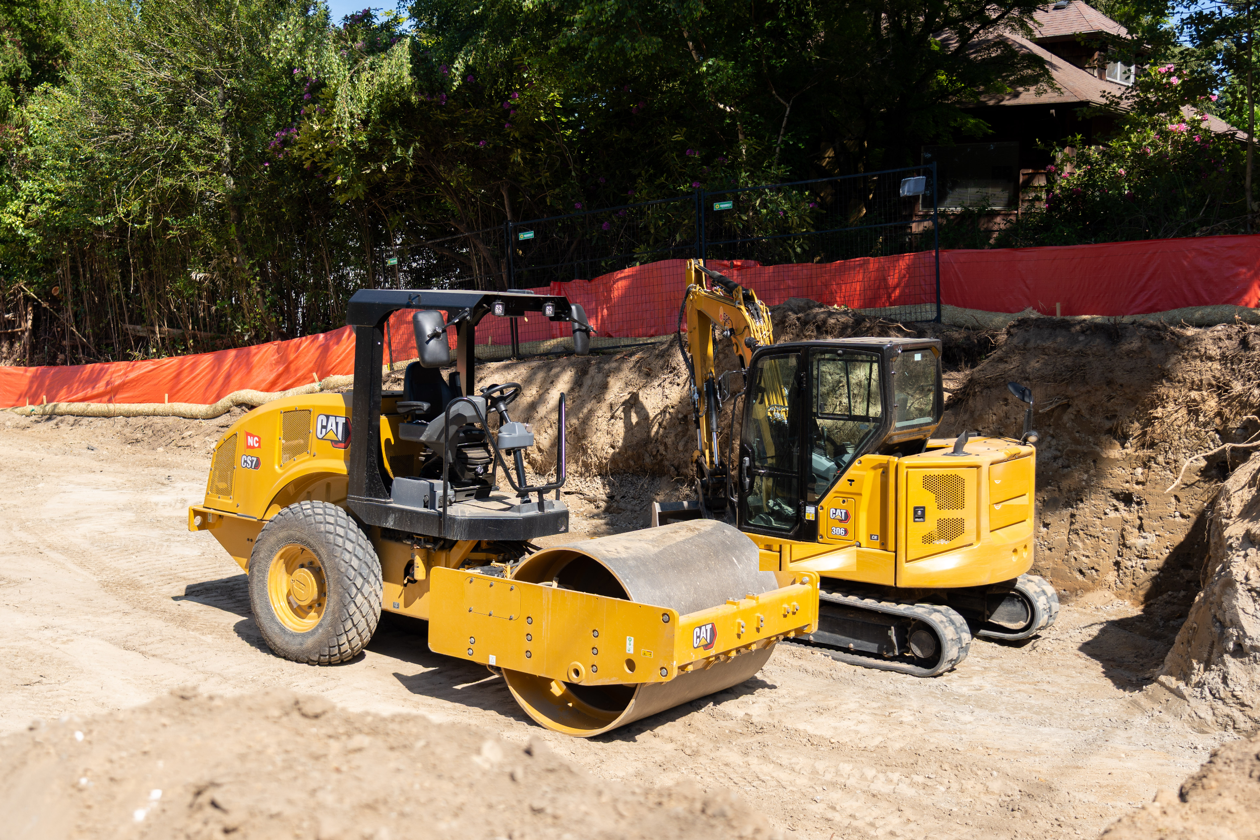 Compactor on subgrade