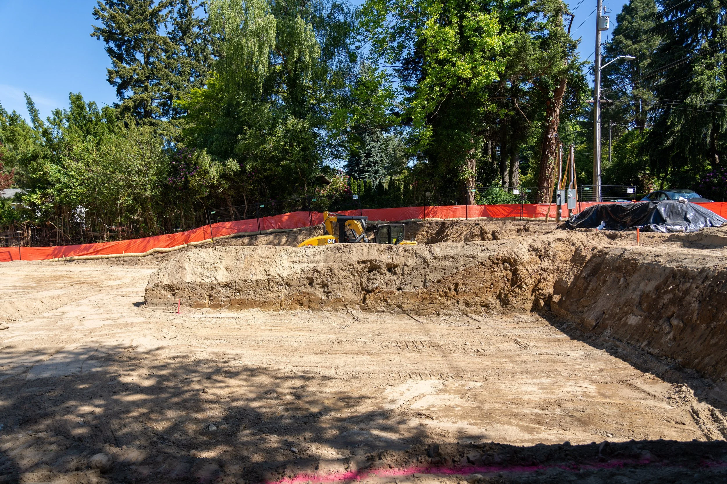 Cut slope and haul road