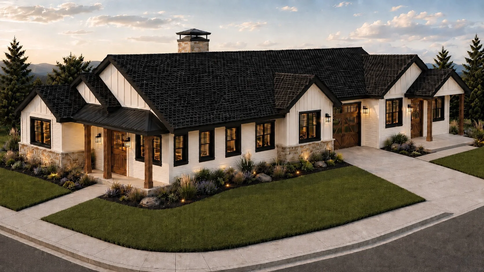 Preliminary dusk rendering of an Antelope Flatts home