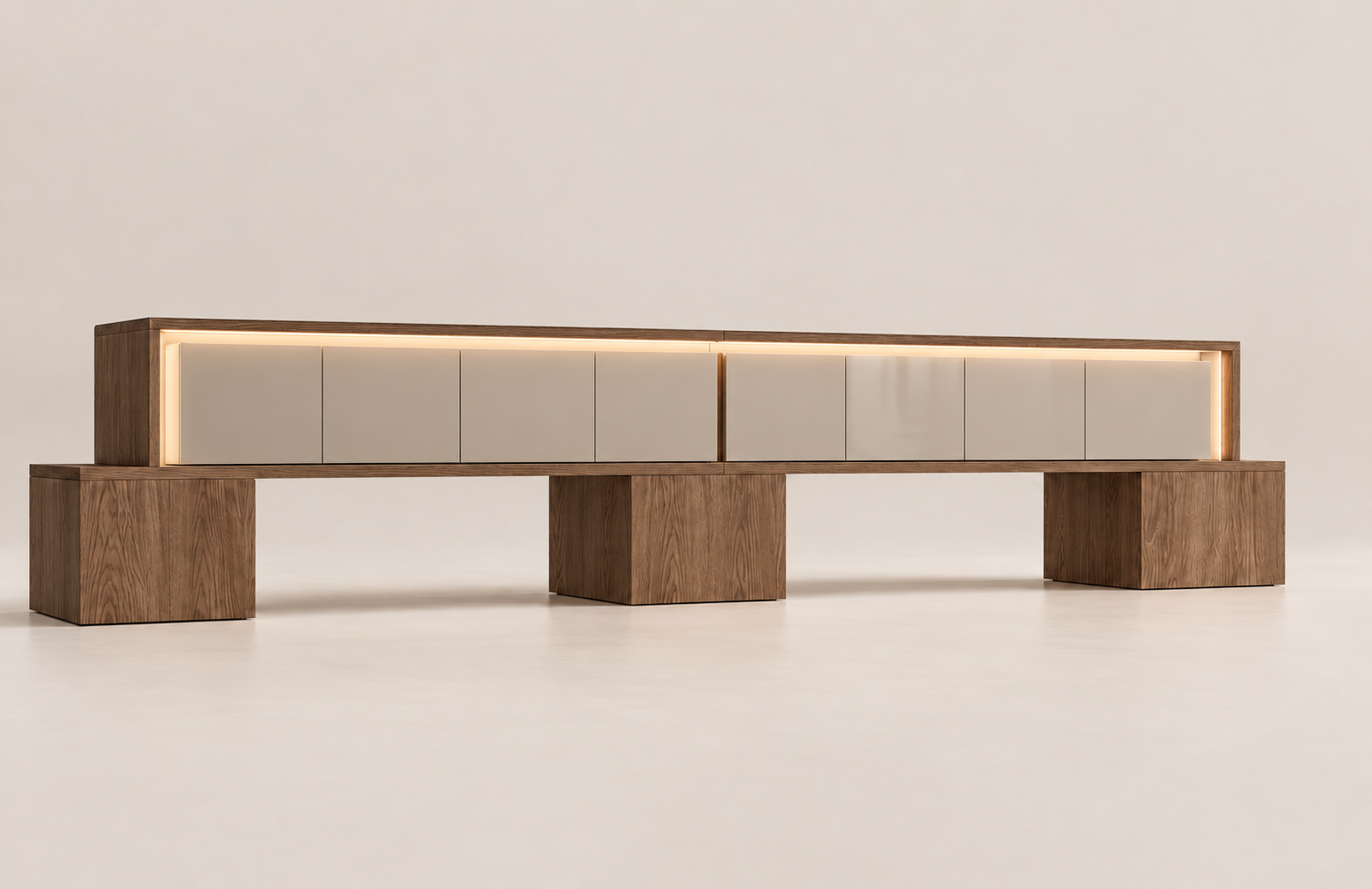 BLOQUE Credenza in wood and lacquer, shown without material swatches