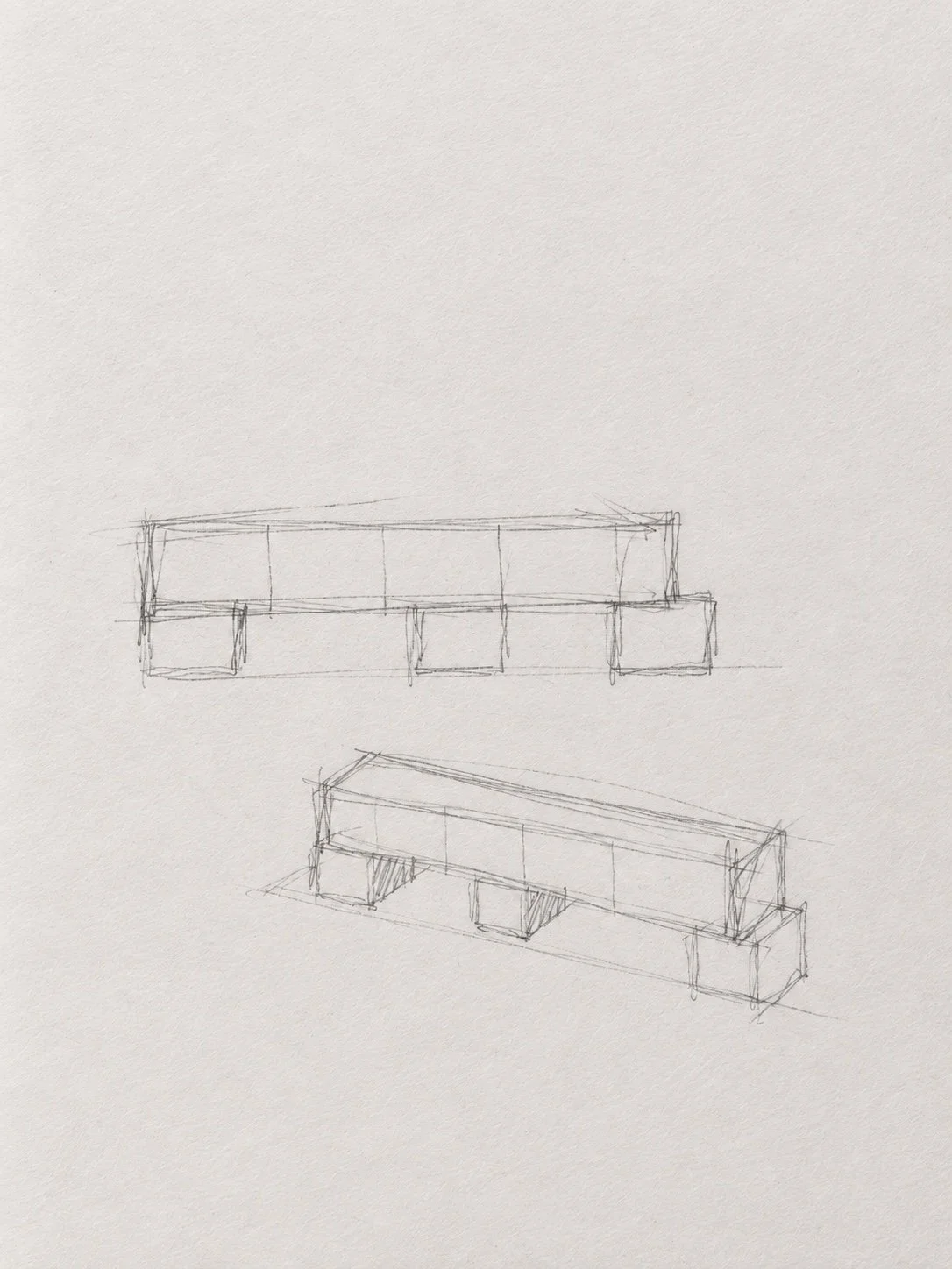 BLOQUE pencil studies on textured paper